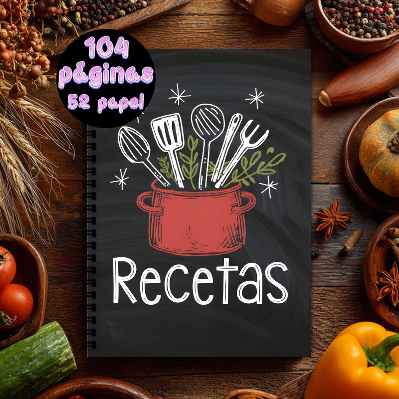 Meal Prep Book - A5 İspanyol Tarif Defteri, Ev Yemekleri,