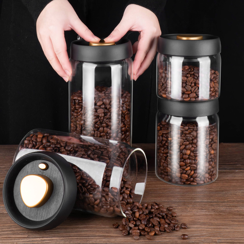 Glass Container Set - PARACITY Vakum Mühürlü Tank Kahve Çekirdeği