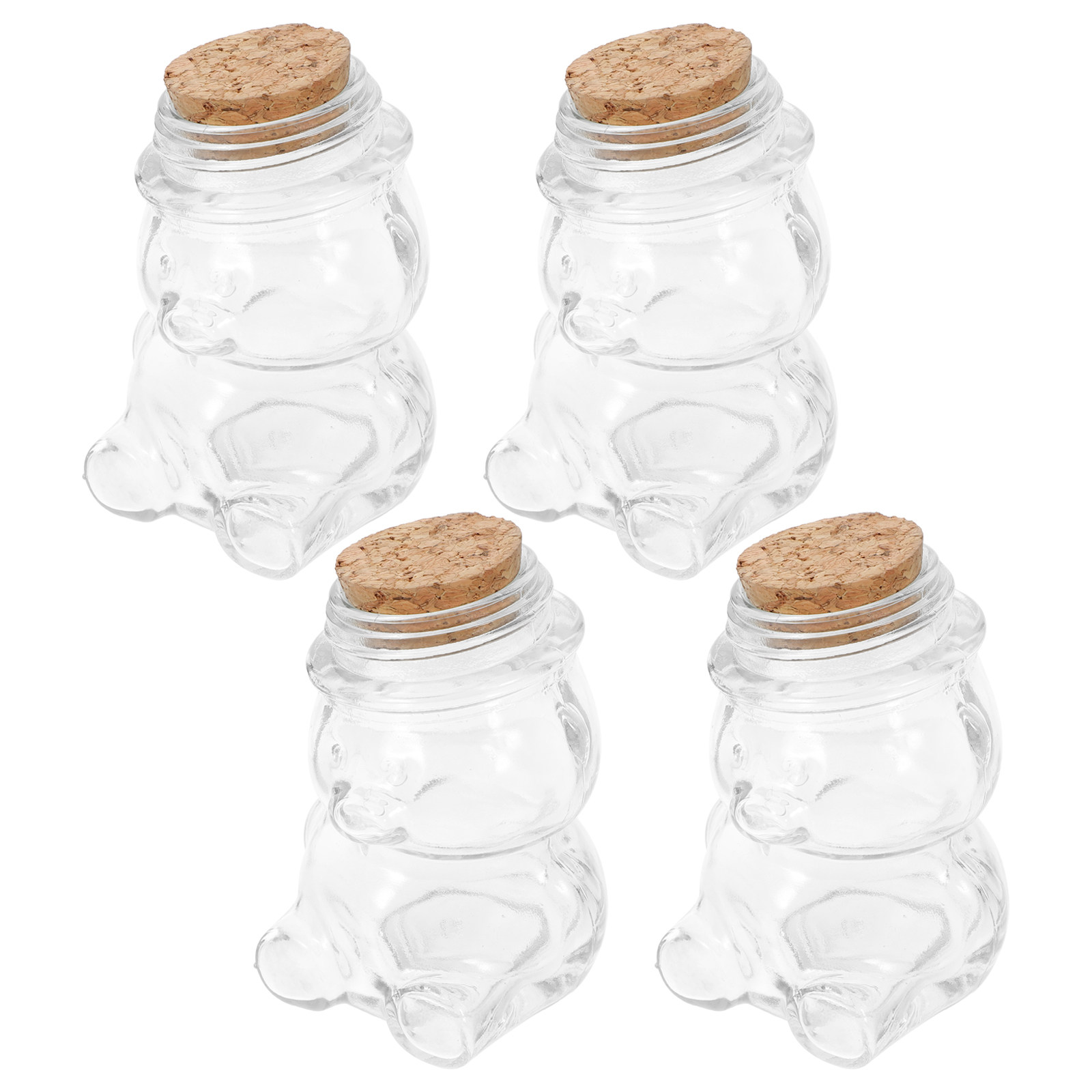 Glass Container Set - 4 adet cam şeker kavanozu seti