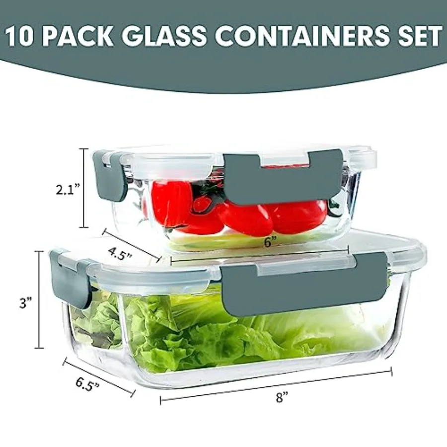 10'lu Paket Cam Yemek Hazırlık - Glass Container Set incelemesi ve fiyatı