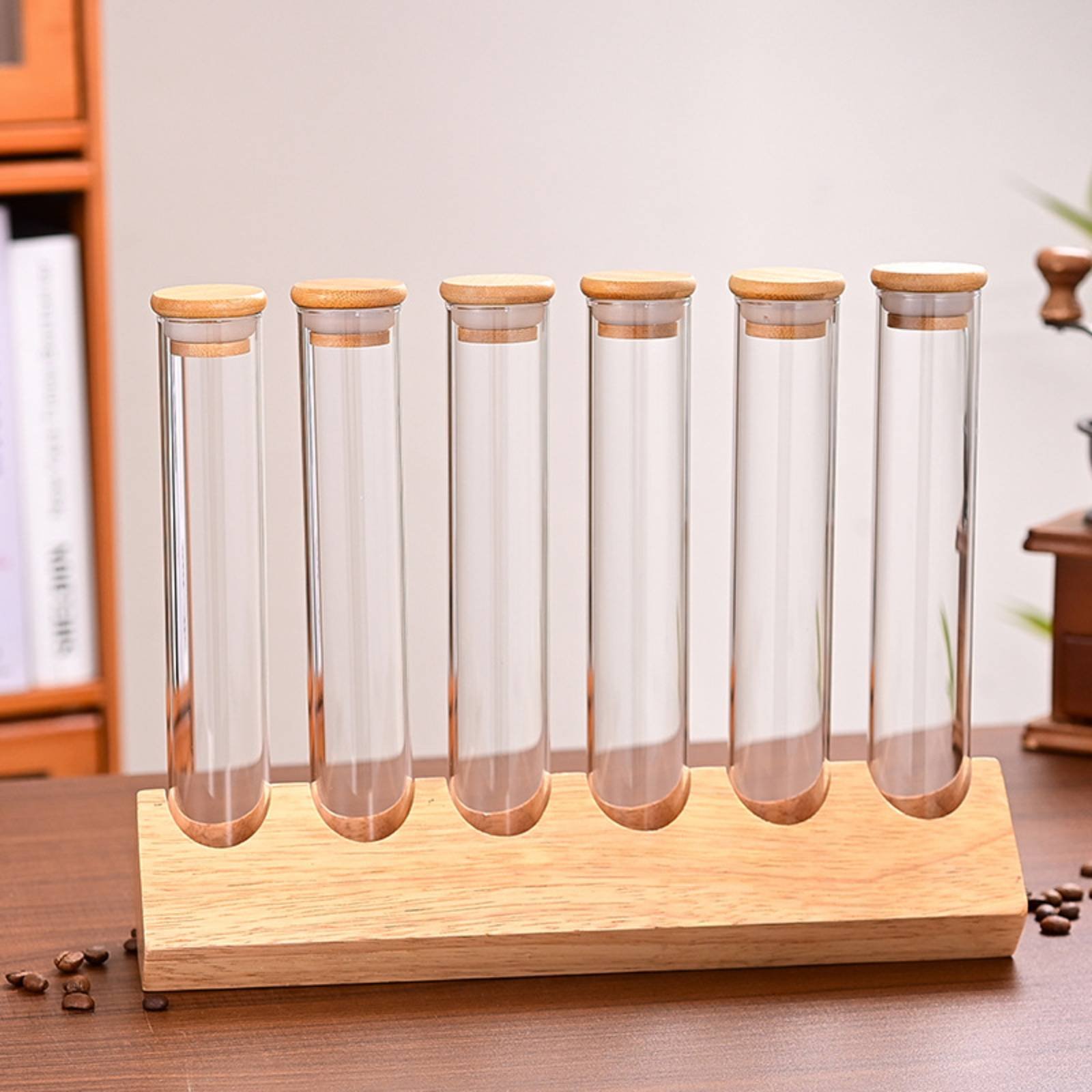 Ahşap Standlı Cam Tüp Kap Seti - Glass Container Set incelemesi ve fiyatı